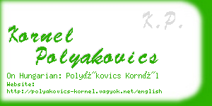 kornel polyakovics business card